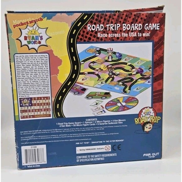 Ryan’s World Road Trip Board Game Race Across The USA To Win! 2 Figures Complete - Picture 6 of 10